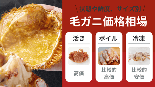 毛ガニの値段・価格相場は?サイズ別や年次推移、他のカニとの比較